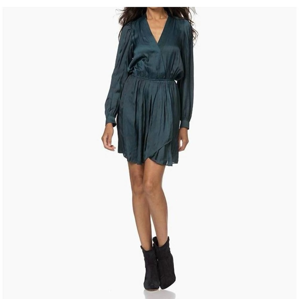 NWT Zadig & Voltaire Remember Satin V-Neck Mini Dress- Medium $345